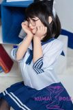 XYDOLL Sex Doll 148cm/4ft9 D-cup Silicone Tina Head Body Selectable in Blue Japanese School Uniform