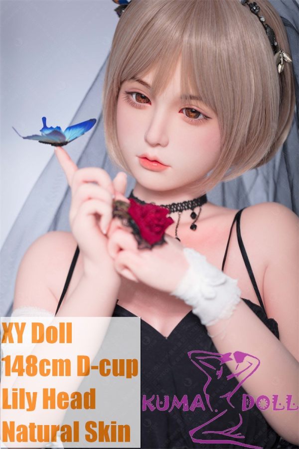XYDOLL Sex Doll 148cm/4ft9 D-cup Silicone Lily Head Body Selectable in Black Dress