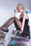 XYDOLL Sex Doll 148cm/4ft9 D-cup Silicone Lily Head Body Selectable in Black Dress