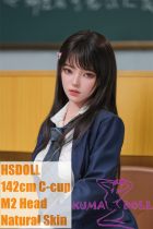 HSDoll 142cm C-cup M2 Head Full Silicone Anime Sex doll JK Schoolgirl Cosplay