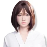 XYDOLL Sex Doll 148cm/4ft9 D-cup Silicone Belle Head Body Selectable in Blue Plaid Dress