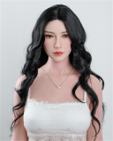 FANREAL 111cm F-cup Full Size Lifelike Silicone Sex Torso with Maria Head Real Skin Texture in Black Lingerie