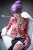LACE DOLL 160cm C-cup Chimu Head Sex Doll Full Silicone Doll  in Red Plaid Shirt
