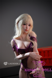 LACE DOLL 160cm C-cup Qingji Head Sex Doll Full Silicone Doll in Purple Lingerie