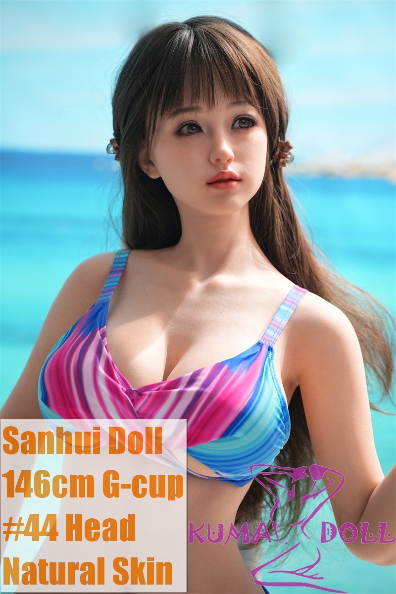 Sanhui Doll 146cm G-cup #44 AIO Seamless Neck Silicone Sex Doll Real Skin Texture Beach Volleyball Swimwear