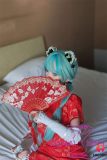 Red fan Chinese style doll