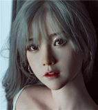 FANREAL 155cm/5ft1 F-Cup Gina Head Full Size Lifelike Silicone Sex Doll with Real Skin Texture in Deep Green Robe