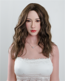 FANREAL 111cm F-cup Full Size Lifelike Silicone Sex Torso with Carlee Head Real Skin Texture in Blue Lace Outfit