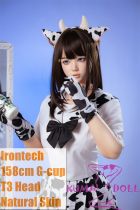 Irontech Doll Full Silicone Sex Doll T3 Head 158cm G-cup Natural Skin in Cow Print Outfit