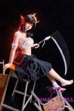 Silicone sex doll holding scythe
