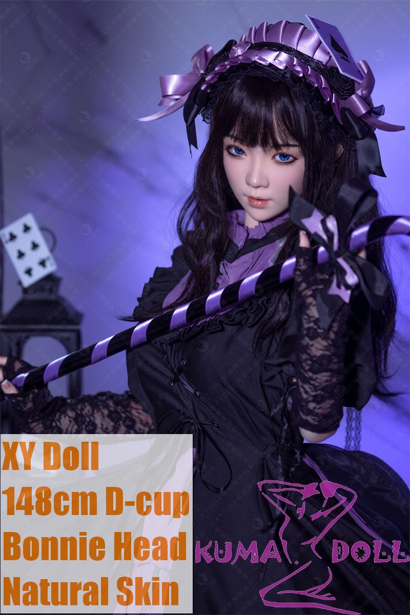 XYDOLL Sex Doll 148cm/4ft9 D-cup Silicone Bonnie Head Body Selectable Purple Poofy Dress