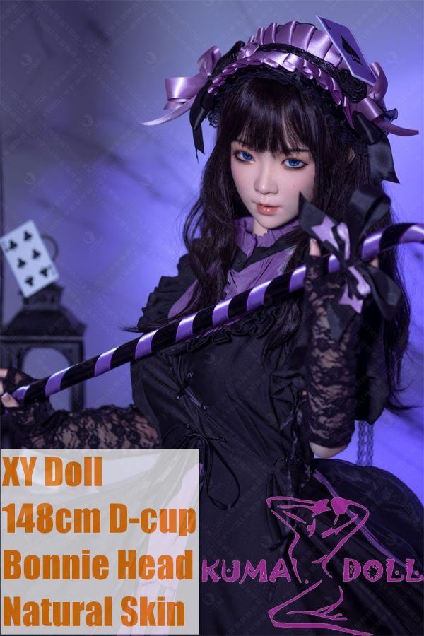 XYDOLL Sex Doll 148cm/4ft9 D-cup Silicone Bonnie Head Body Selectable Purple Poofy Dress