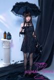 XYDOLL Sex Doll 148cm/4ft9 D-cup Silicone Dale Head Body Selectable Black Lace Dress