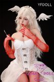 YFDOLL 161cm E-cup Xuehui Head Full Silicion Sex Doll White Court Dress