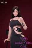YFDOLL 156cm I-cup Xiaowei Head Real Skin Texture Full Silicion Sex Doll Black Hollow Dress