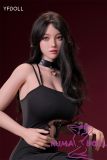 YFDOLL 156cm I-cup Xiaowei Head Real Skin Texture Full Silicion Sex Doll Black Hollow Dress