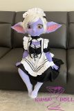 Real Girl 100cm AA-cup Xiaopao Head Full Silicone Doll Cosplay LOL Tristana Maid Outfit