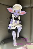 Real Girl 100cm AA-cup Xiaopao Head Full Silicone Doll Cosplay LOL Tristana Maid Outfit