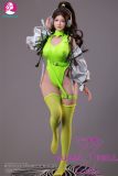 Mini silicone doll standing fluorescent bodysuit