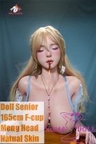 Doll Senior Meng Head 165cm F-Cup Full Silicone Sex Doll with Loose Joints in Light Blue Lingerie