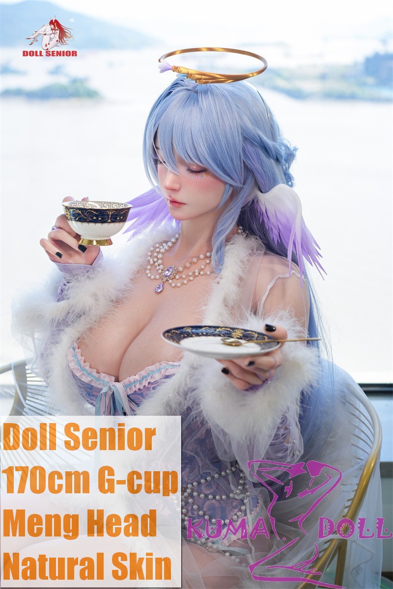 Doll Senior Meng Head 170cm G-cup Full Silicone Sex Doll with Body Make-up in Blue Corset Scene