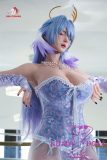 Doll Senior Meng Head 170cm G-cup Full Silicone Sex Doll with Body Make-up in Blue Corset Scene