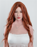 FANREAL 111cm F-cup Full Size Lifelike Silicone Sex Torso with Della Head Real Skin Texture in Black Lace Bodysuit