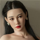 FANREAL 111cm F-cup Full Size Lifelike Silicone Sex Torso with Della Head Real Skin Texture in Black Lace Bodysuit