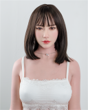 FANREAL 111cm F-cup Full Size Lifelike Silicone Sex Torso with Della Head Real Skin Texture in Black Lace Bodysuit