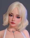 MD DOLL 150cm A-cup Flat Chest M1 Susan Head Full Silicone Sex doll Cute Bun Hairstyle