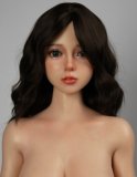 MD DOLL 150cm A-cup Flat Chest M1 Susan Head Full Silicone Sex doll Cute Bun Hairstyle