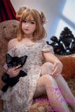 MD DOLL 150cm A-cup Flat Chest M1 Susan Head Full Silicone Sex doll Cute Bun Hairstyle