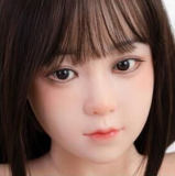 MLW Doll Sex Doll 87cm A-cup Yuu Head Full Silicone Torso in White Dress, and Pink Rope Bondage