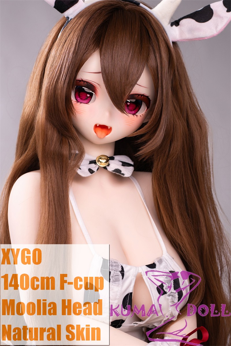 XYGO 140cm F-cup Moolia PVC Head+ TPE Body Anime Doll in Cow Outfit