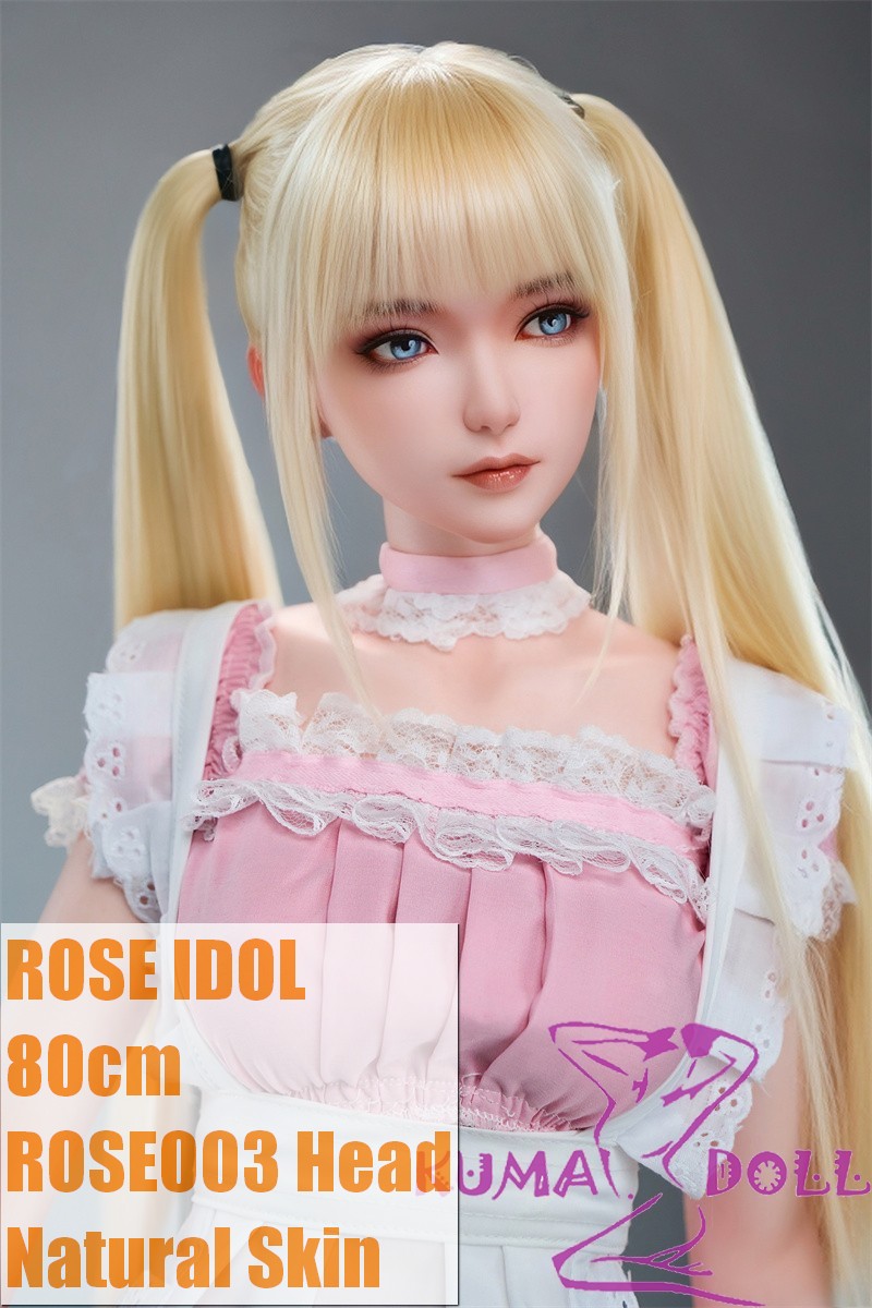ROSE IDOL 80cm Rose003 Head Full Silicone Sex doll Mini Lifelike Doll Pink Dress