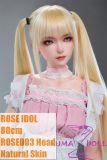 ROSE IDOL 80cm Rose003 Head Full Silicone Sex doll Mini Lifelike Doll Pink Dress