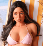 Cyber Girl 166cm F-cup CG1 Head Full Silicone Sex Doll in Green Swimsuit