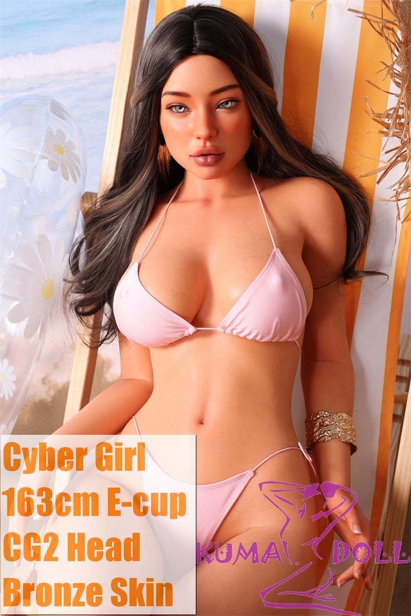 Cyber Girl 163cm E-cup CG2 Head Full Silicone Sex Doll in Pink Swimsuit