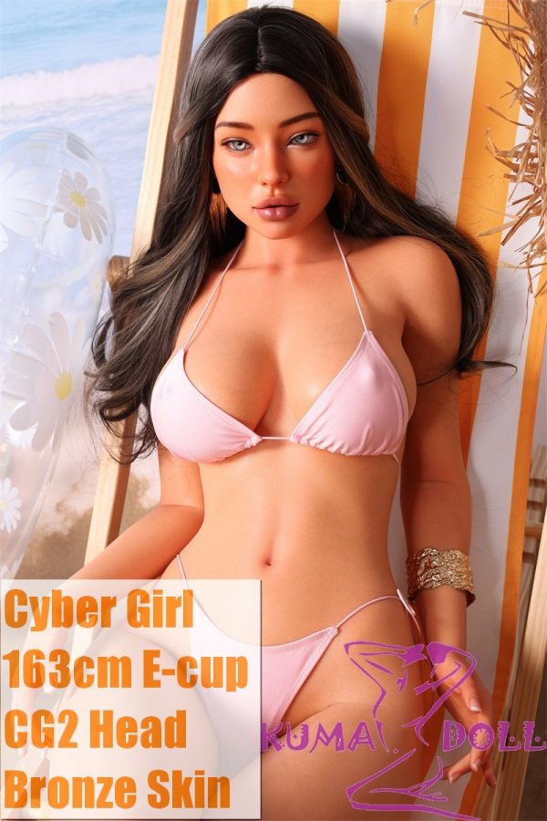 Cyber Girl 163cm E-cup CG2 Head Full Silicone Sex Doll in Pink Swimsuit