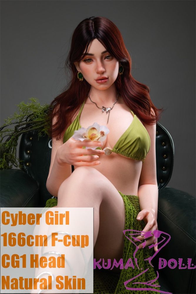 166cm F-cup Cyber Girl CG1 Head Full Silicone Sex Doll in Green Swimsuit