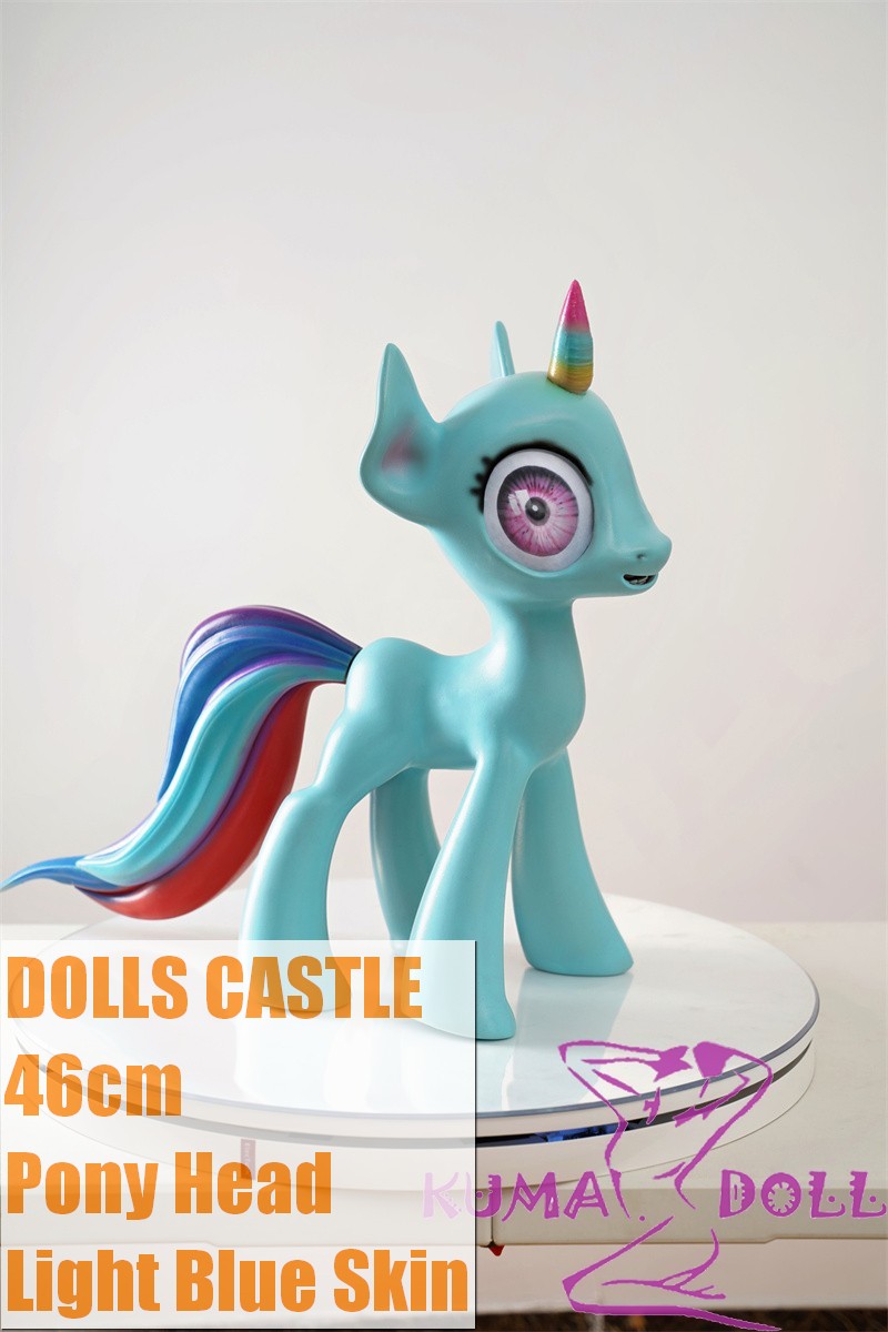 Dolls Castle 46cm Pony Head Silicone Doll Light Blue Skin Sex Doll