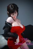 LACE DOLL 168cm D-cup Wanbing Head Sex Doll Silicone Head Body Material Customizable in Red Dress