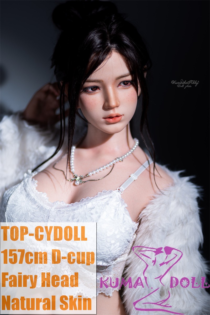 TOP-CYDOLL 157cm D-Cup Fairy Head Full Silicone Doll in Luxury White Lingerie