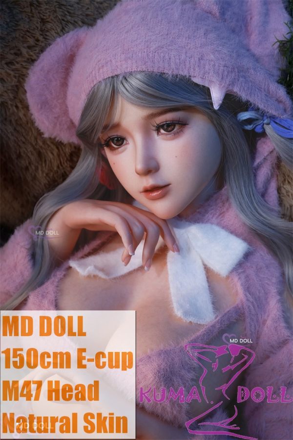 MD DOLL 150cm E-cup Medium Chest M47 Phoebe Head Full Silicone Sex Doll Pink Knitted Outfit