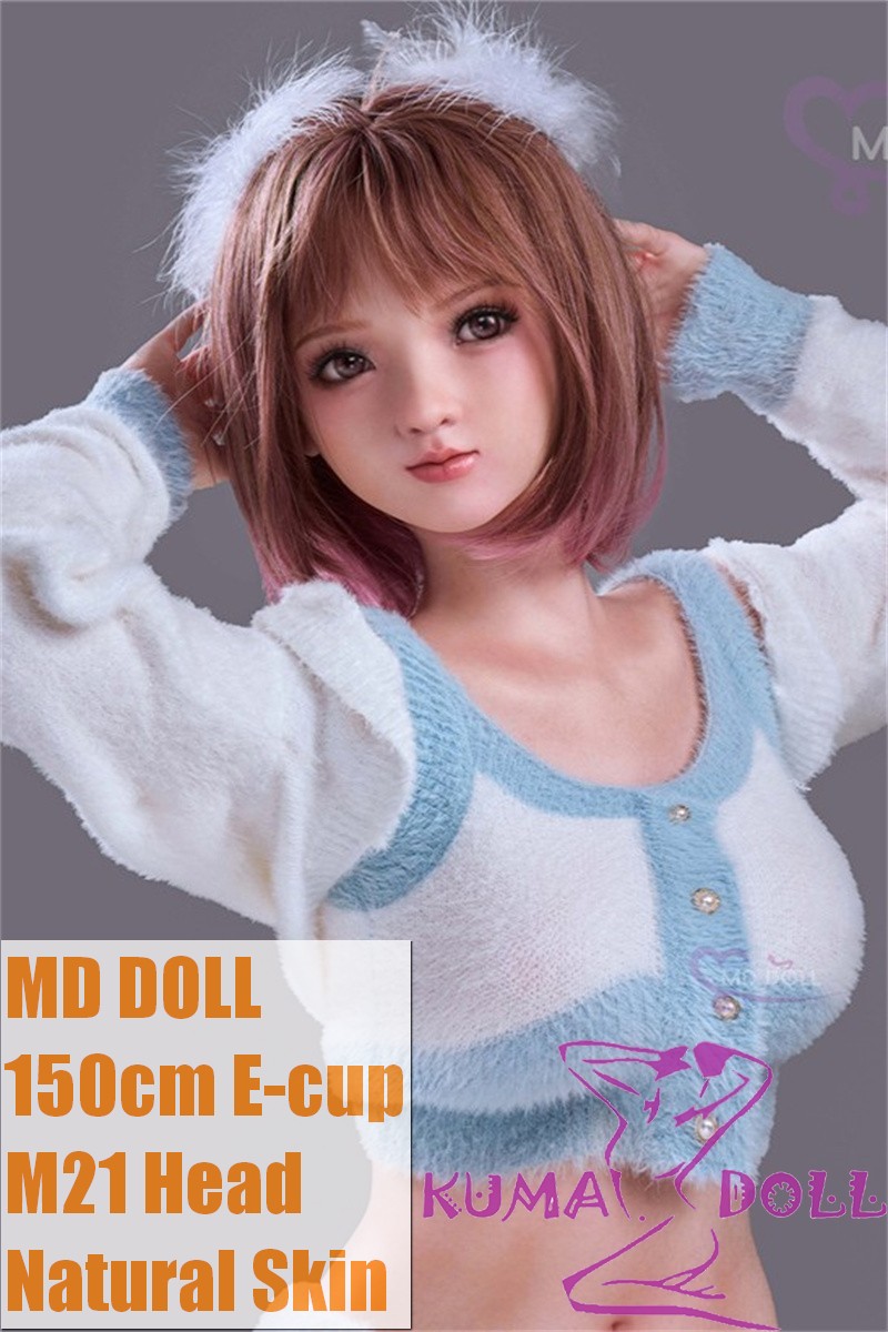 MD DOLL 150cm E-cup Medium Chest M21 Lily Head Full Silicone Sex Doll Blue White Knitted Outfit