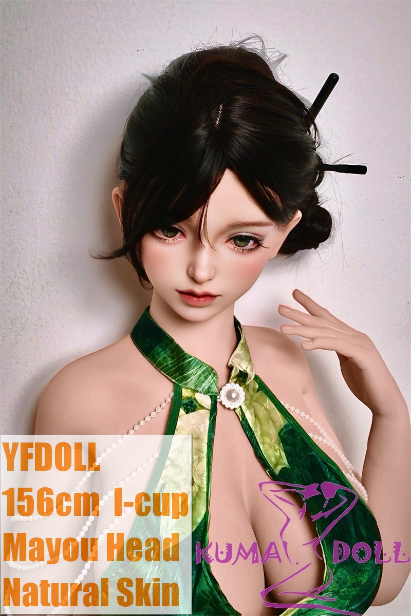 YFDOLL 156cm I-cup Mayou Head Real Skin Texture Full Silicion Sex Doll in Green Qipao
