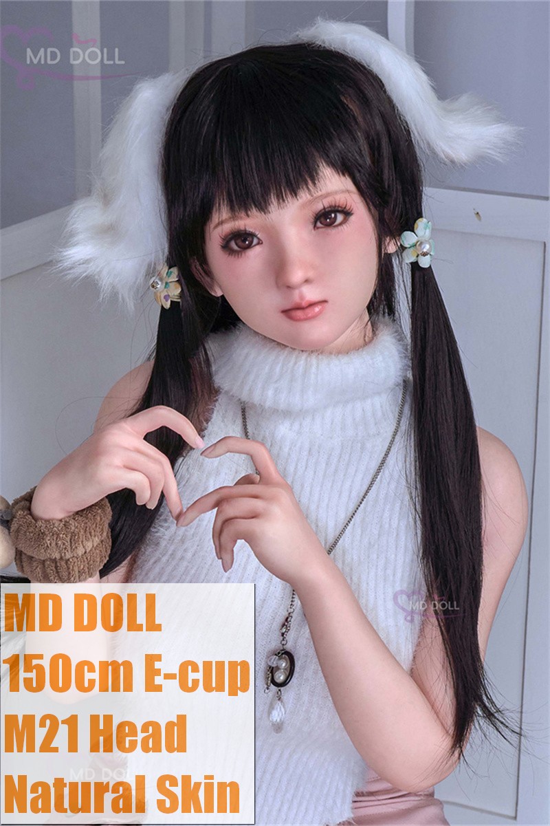 MD DOLL 150cm E-cup Medium Chest M21 Lily Head Full Silicone Sex Doll Twin Ponytail Girl