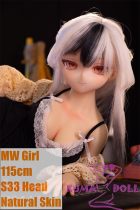 MW Girl Anime Sex Doll 115cm S33 PVC Head – Black Slip Dress