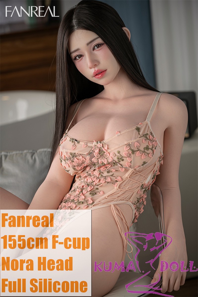 FANREAL 155cm/5ft1 F-Cup Nora Head Full Size Lifelike Silicone Sex Doll with Real Skin Texture Floral Bodysuit