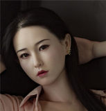 FANREAL 155cm/5ft1 F-Cup Mirella Head Full Size Lifelike Silicone Sex Doll with Real Skin Texture Green Silk Robe